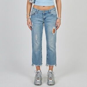 Ariya Distressed Y2K Cropped Jeans